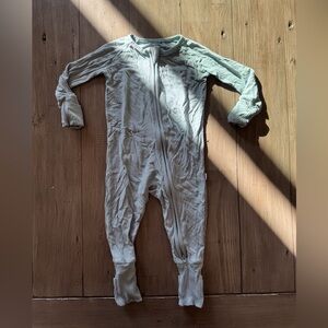 3-6 Month Little Sleepies Blue Ribbed Zippie